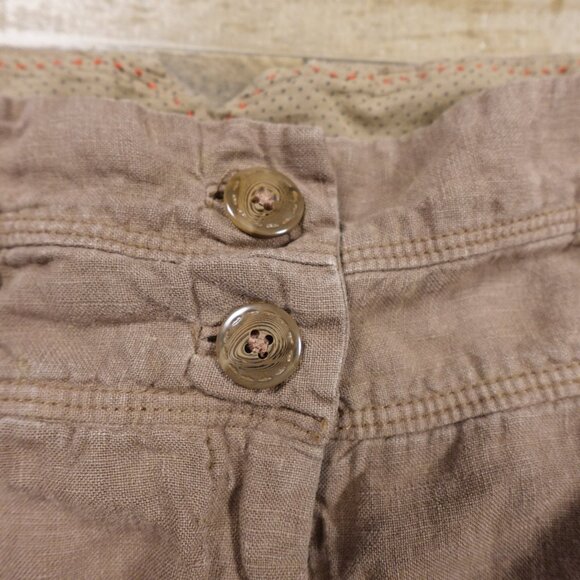 Elevenses 100% Linen Wide Leg Pants Women’s Size 12 Light Brown/Taupe - Picture 3 of 11